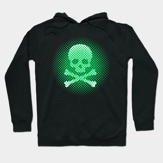 Green skull hoodie top